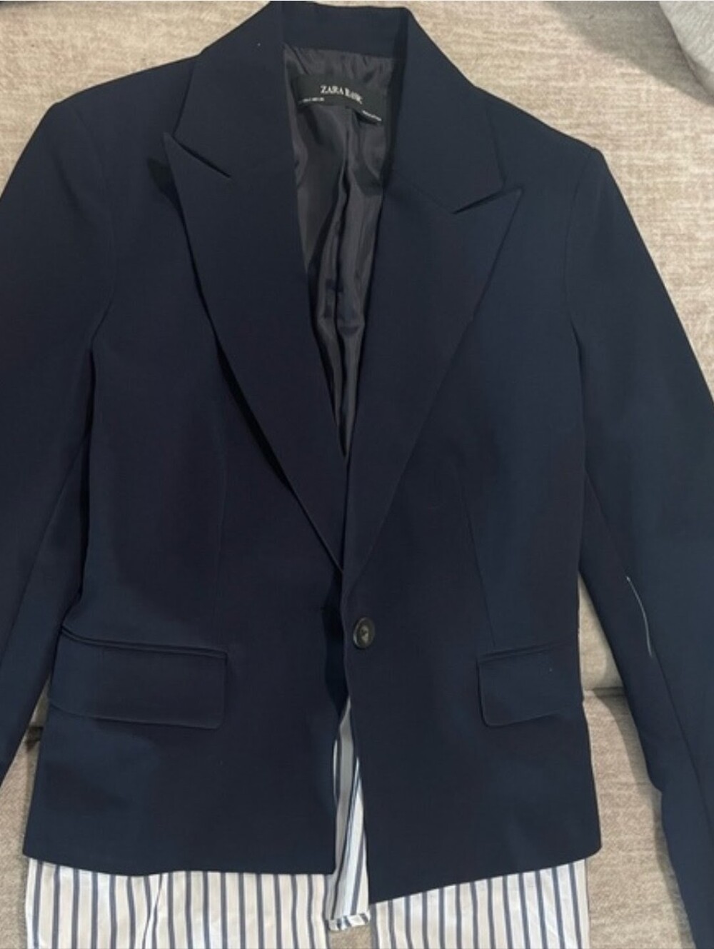 ZARA BASIC Navy Lined Jacket